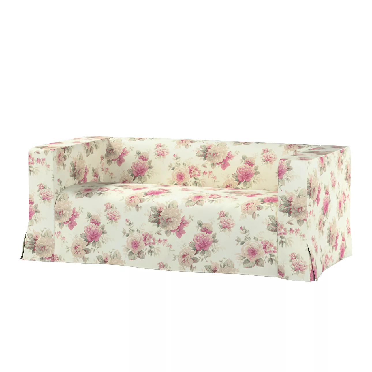 Bezug für Klippan 2-Sitzer Sofa, lang mit Kellerfalte, beige- rosa, Klippan günstig online kaufen