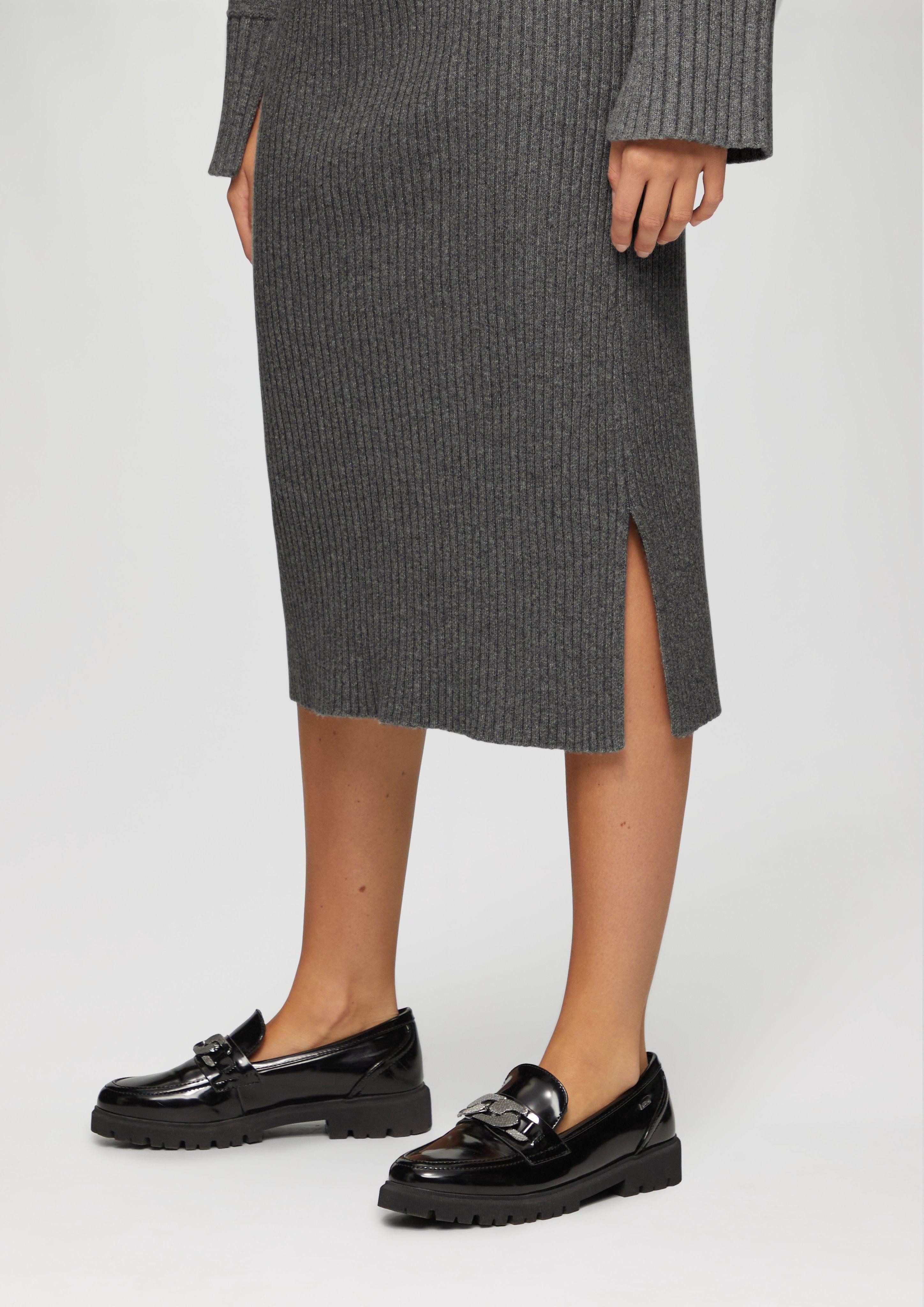 s.Oliver Minirock Elastischer Midi-Strickrock mit Seitenschlitz günstig online kaufen