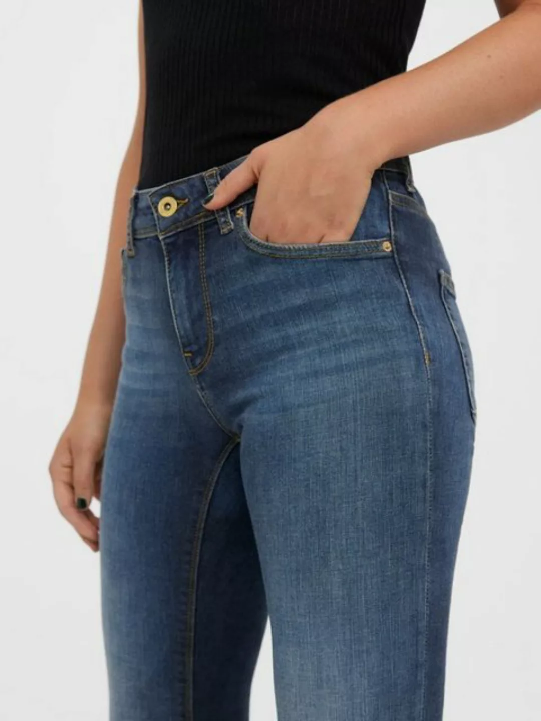 Vero Moda Slim-fit-Jeans VMLUX MR SLIM JEANS RI375 günstig online kaufen