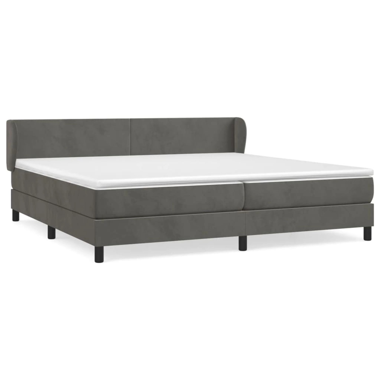 vidaXL Boxspringbett Boxspringbett mit Matratze Hellgrau 200x200 cm Samt Be günstig online kaufen