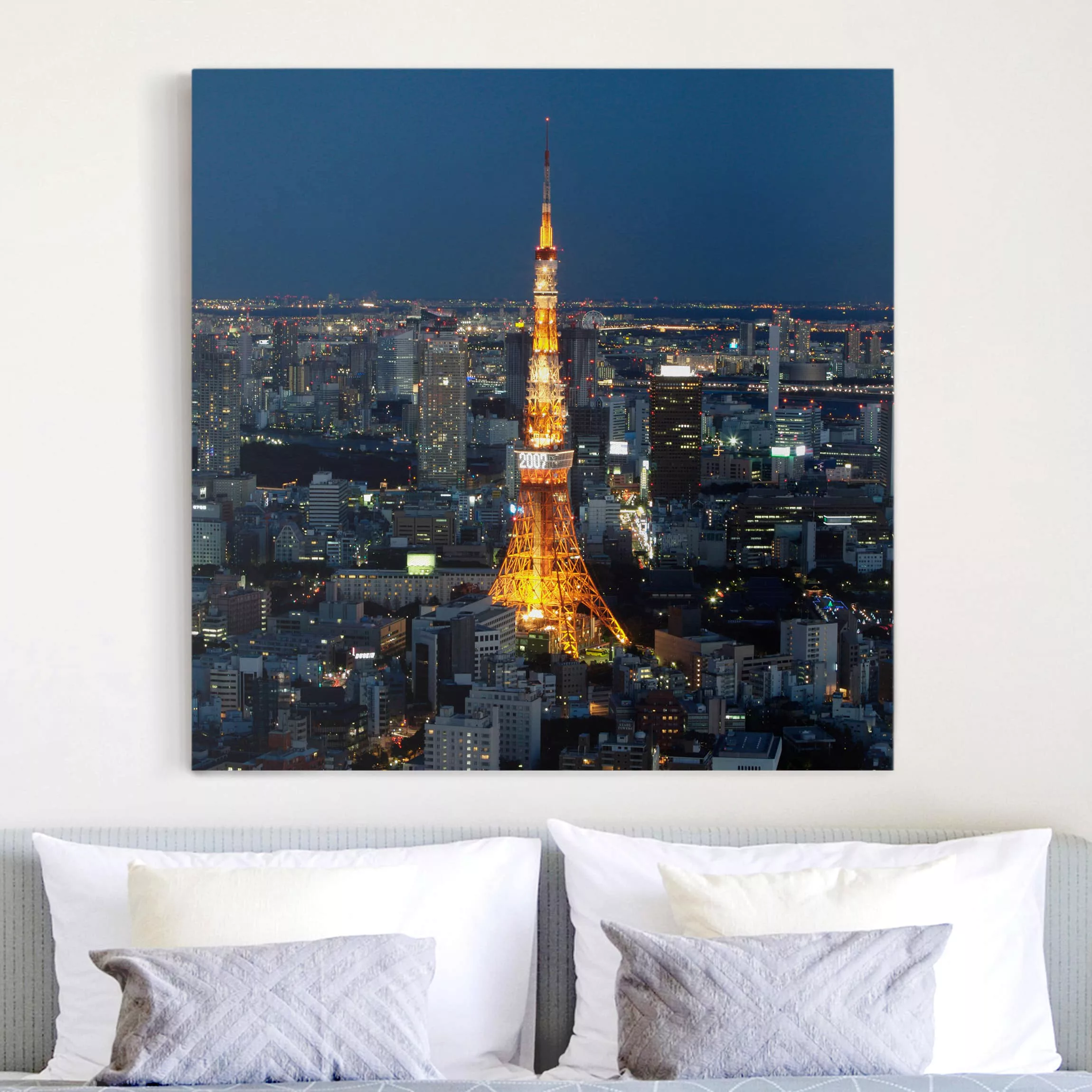 Leinwandbild Architektur & Skyline - Quadrat Tokyo Tower günstig online kaufen