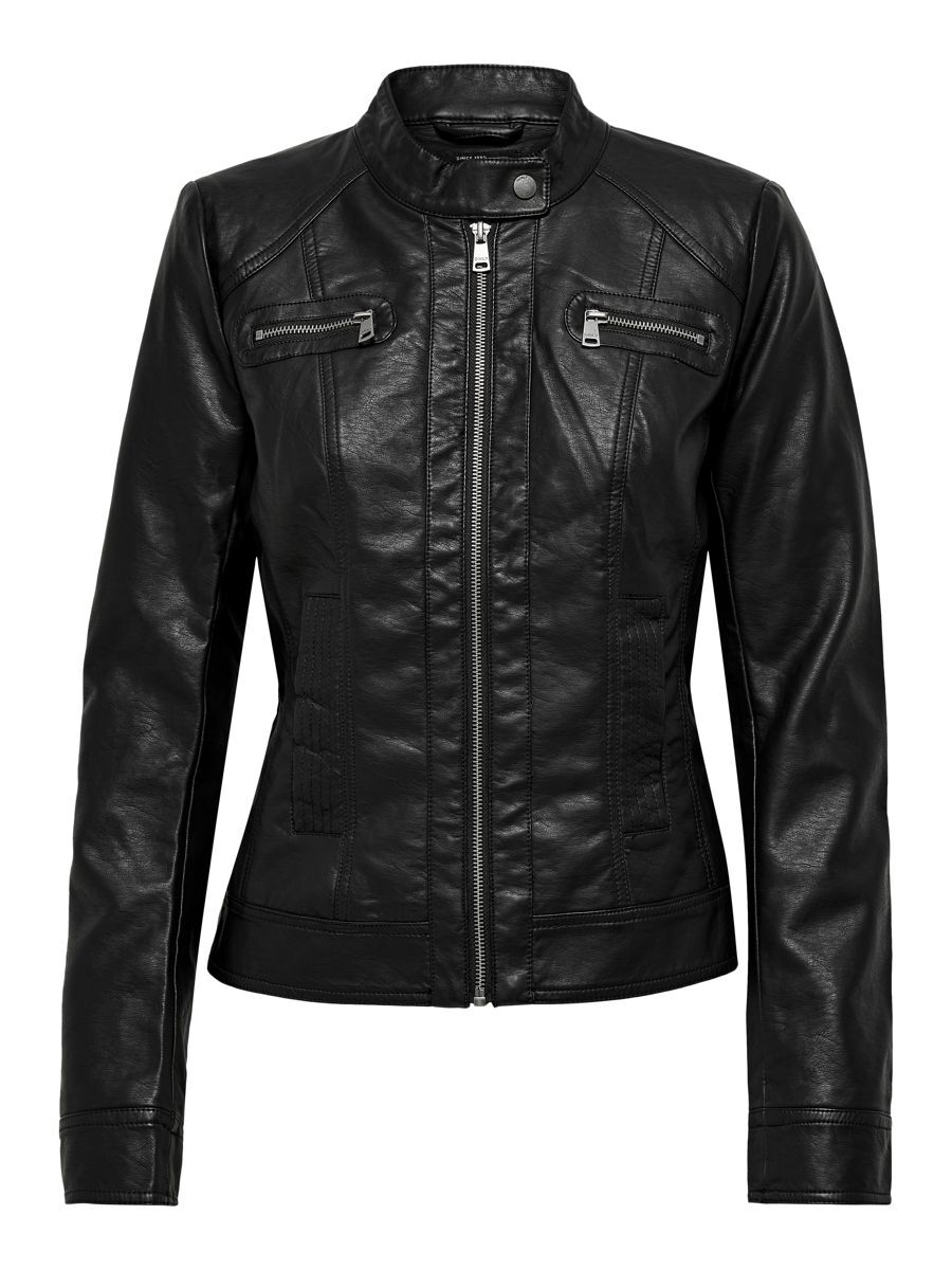 ONLY Tall Biker- Kunstlederjacke Damen Schwarz günstig online kaufen