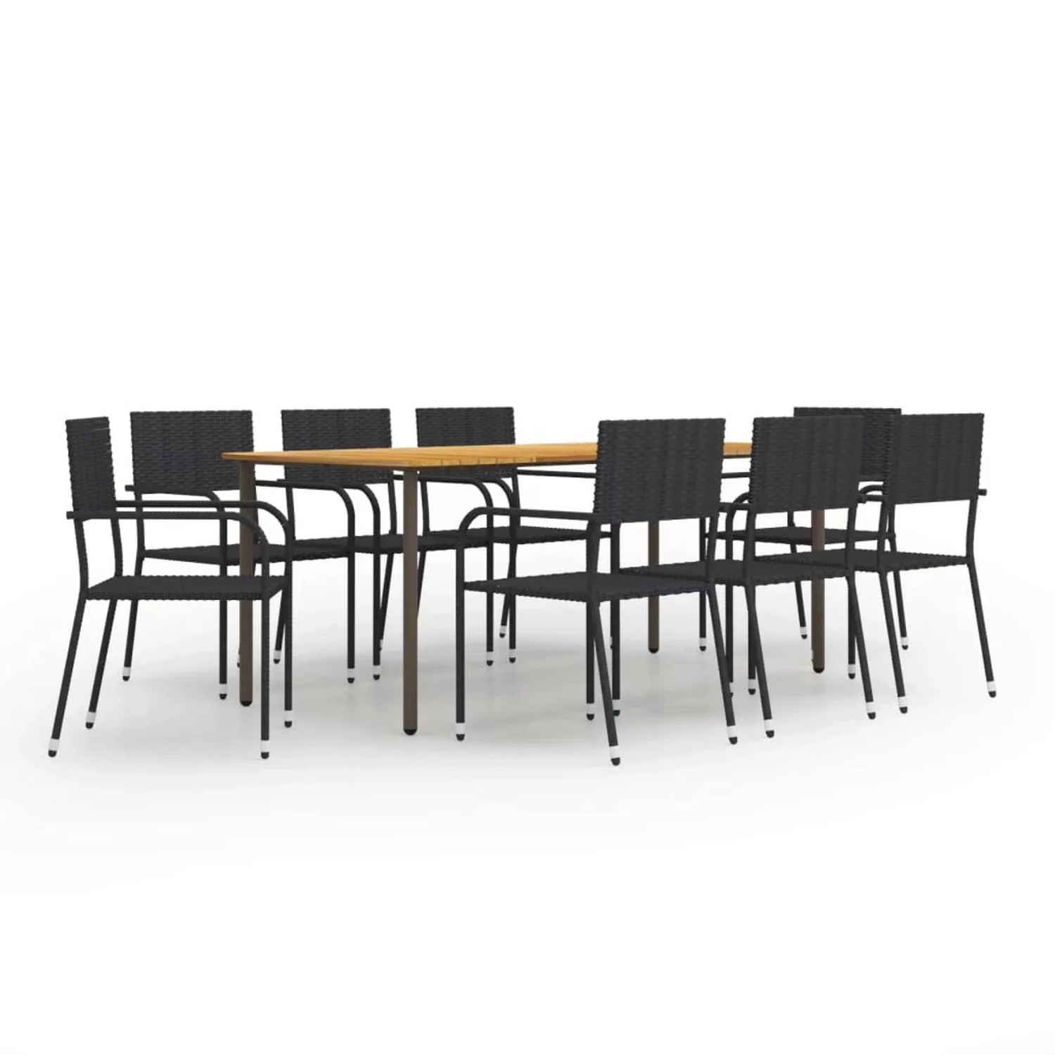 vidaXL 9-tlg Garten-Essgruppe Poly Rattan Schwarz Modell 16 günstig online kaufen