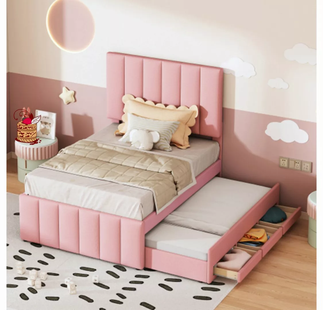 XDeer Kinderbett Kinderbett Polsterbett 90 x 200 cm mit Rollbett und, Staur günstig online kaufen