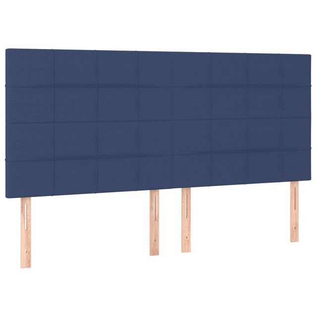 vidaXL Bett, Kopfteile 4 Stk. Blau 80x5x78/88 cm Stoff günstig online kaufen