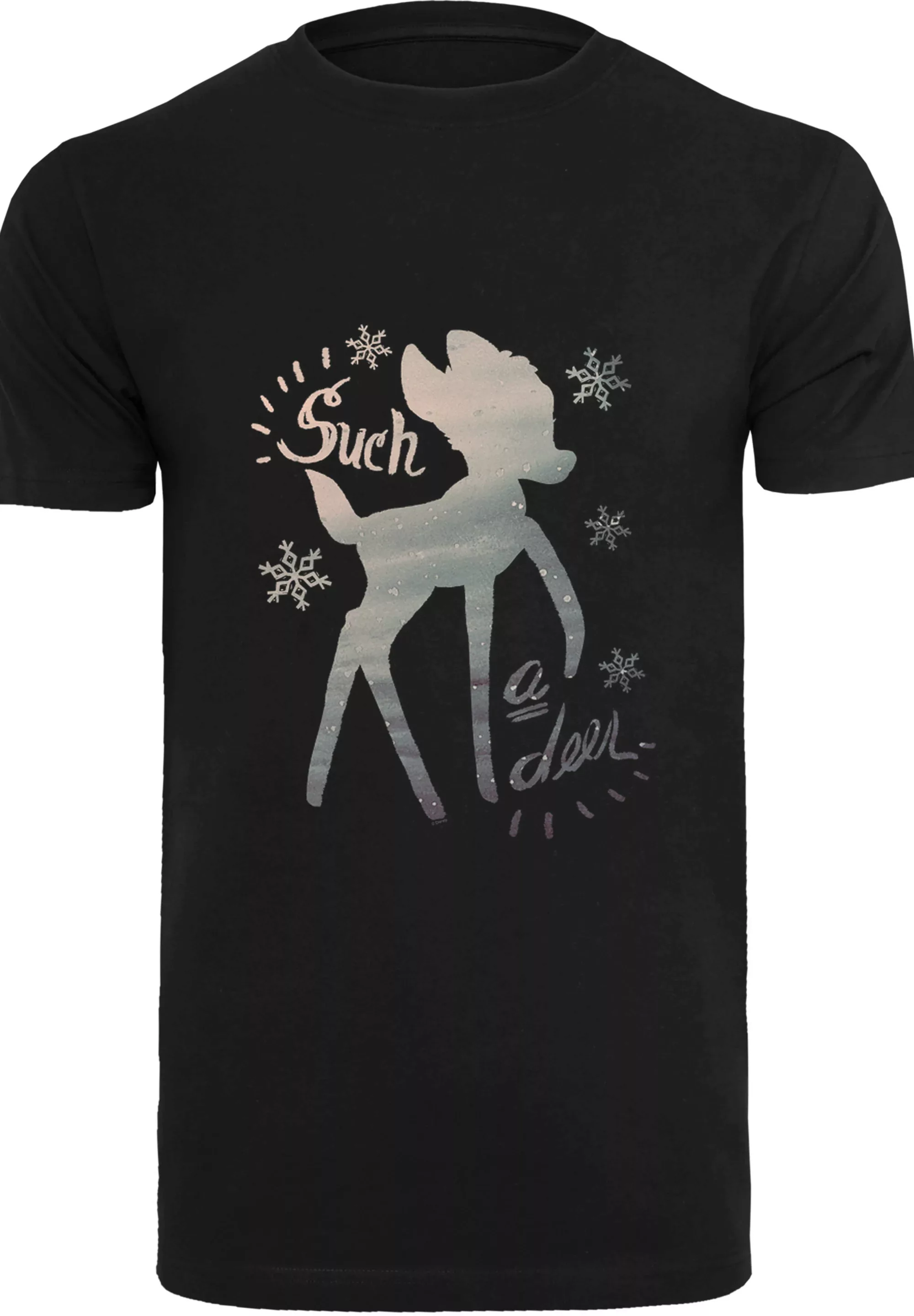 F4NT4STIC Kurzarmshirt "F4NT4STIC Herren Bambi Winter Deer -BLK with T-Shir günstig online kaufen