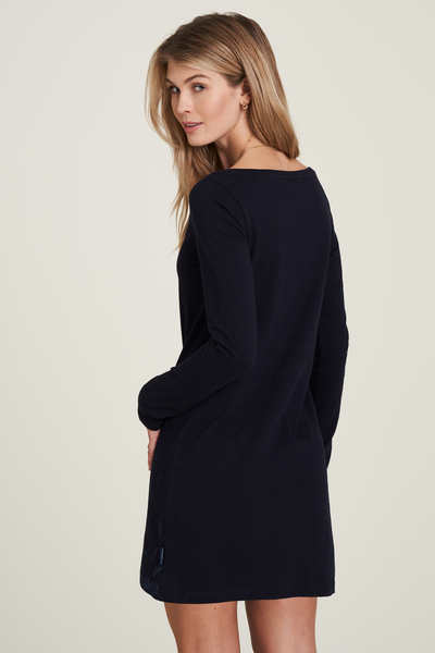 Jersey Kleid Aus Bio-baumwolle Mit Print In Blau günstig online kaufen