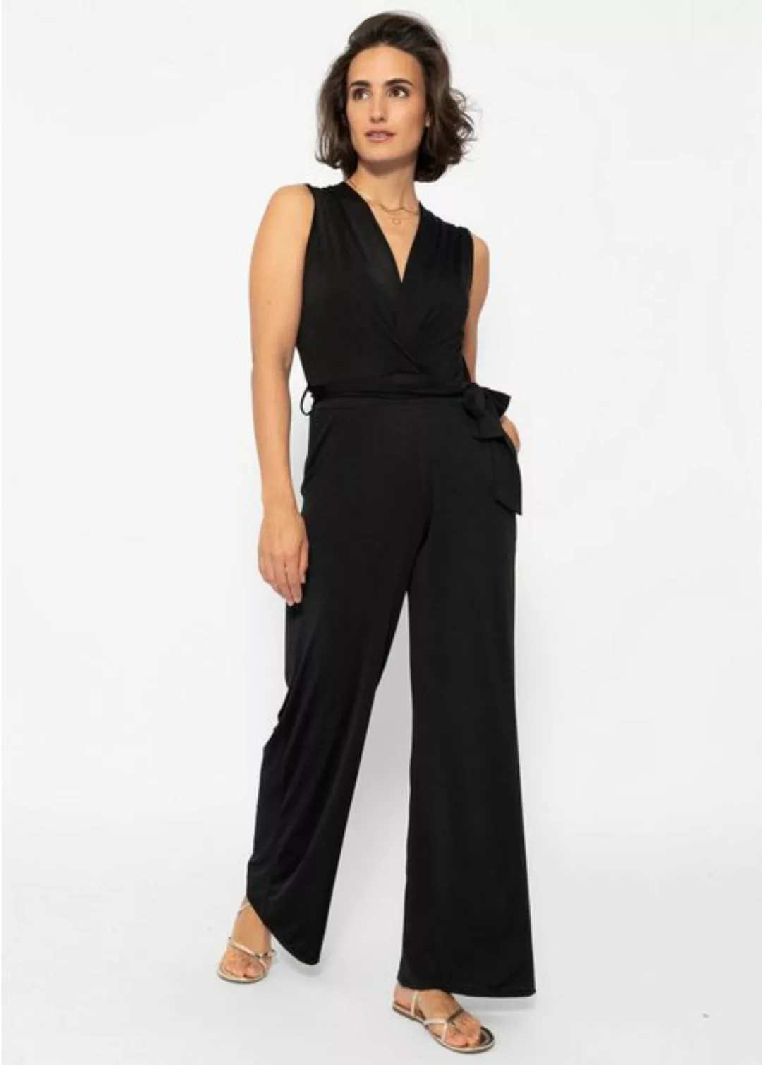 SASSYCLASSY Jumpsuit Sportlicher Jumpsuit mit weitem Bein und Taschen Ärmel günstig online kaufen