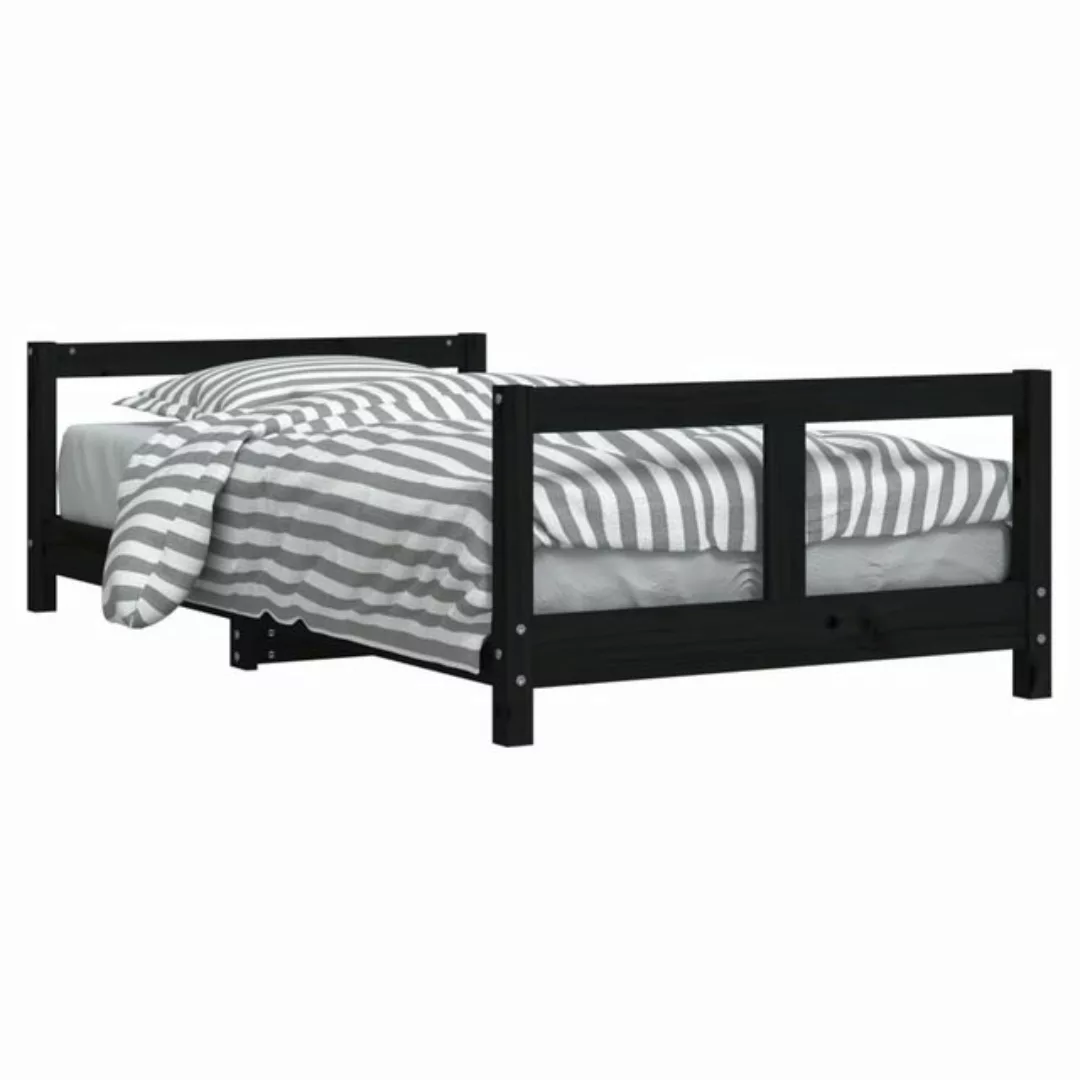 vidaXL Kinderbett, Jugendbett Schwarz 80x160 cm Massivholz Kiefer günstig online kaufen