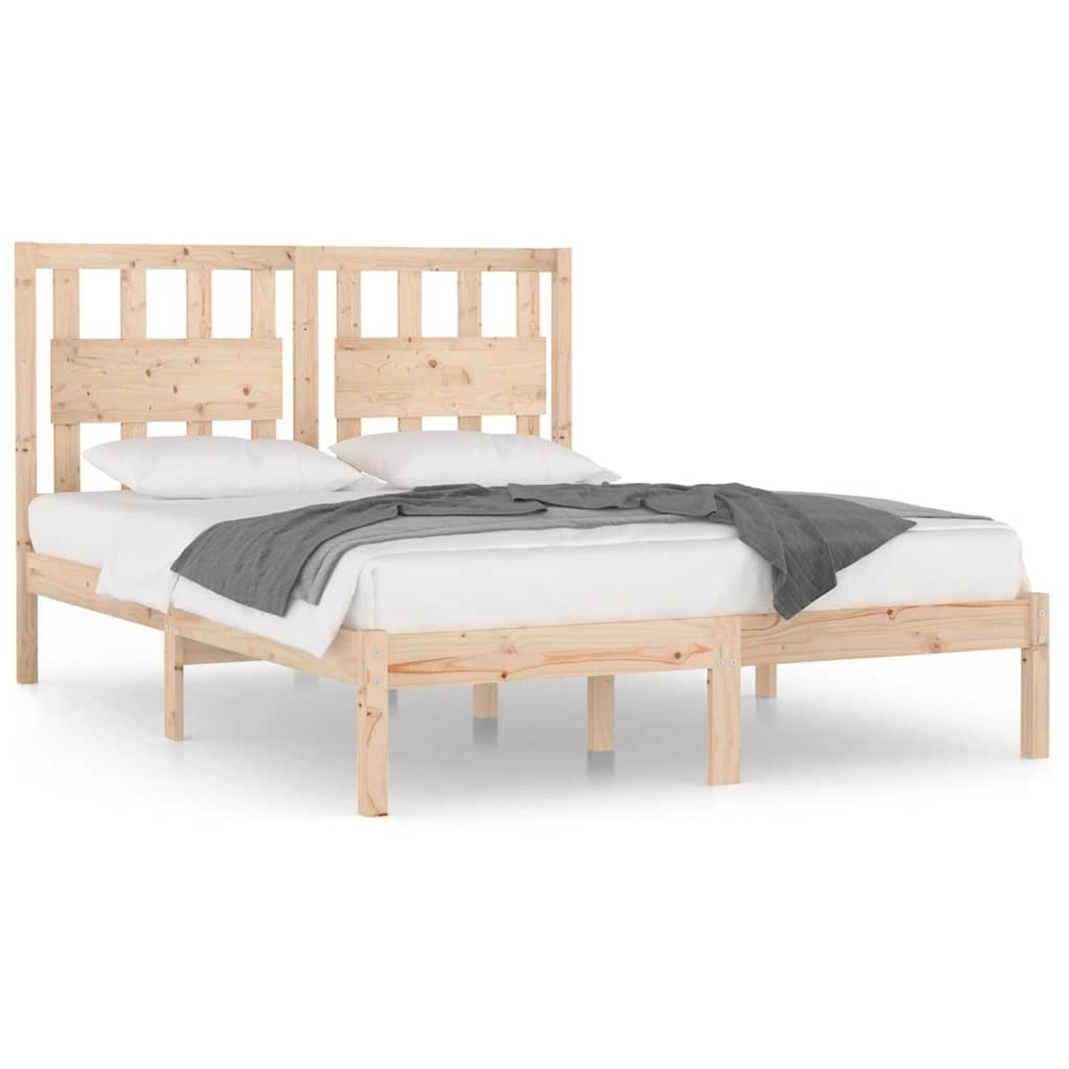 vidaXL Bettgestell Massivholzbett Kiefer 200x200 cm Bett Bettgestell Doppel günstig online kaufen