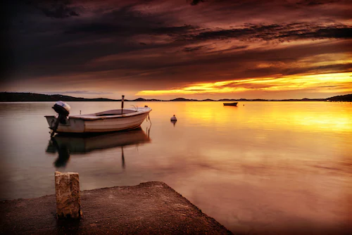 Papermoon Fototapete »SEE-NATUR LANDSCHAFT MEER SONNENUNTERGANG WOLKEN HIMM günstig online kaufen