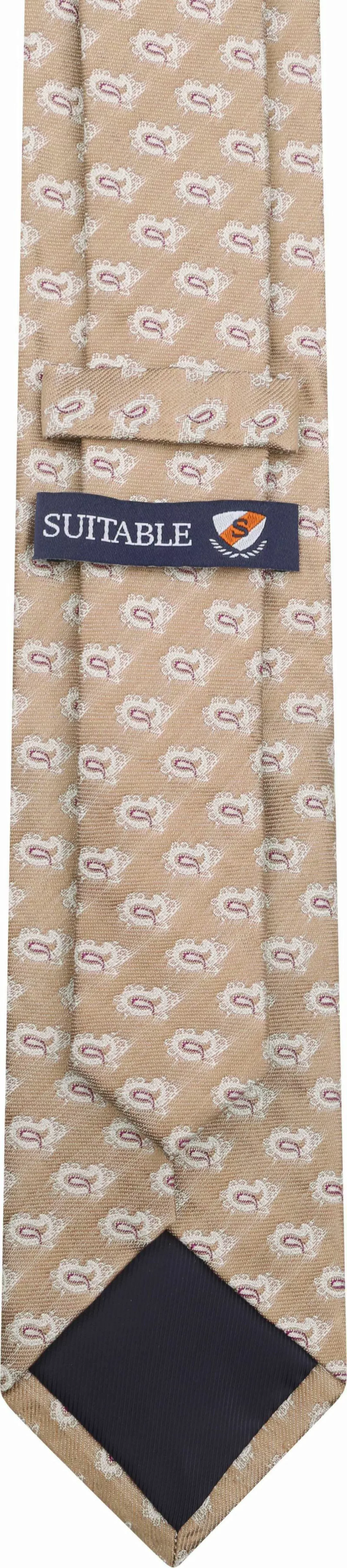 Suitable Krawatte Seide Paisley Beige - günstig online kaufen