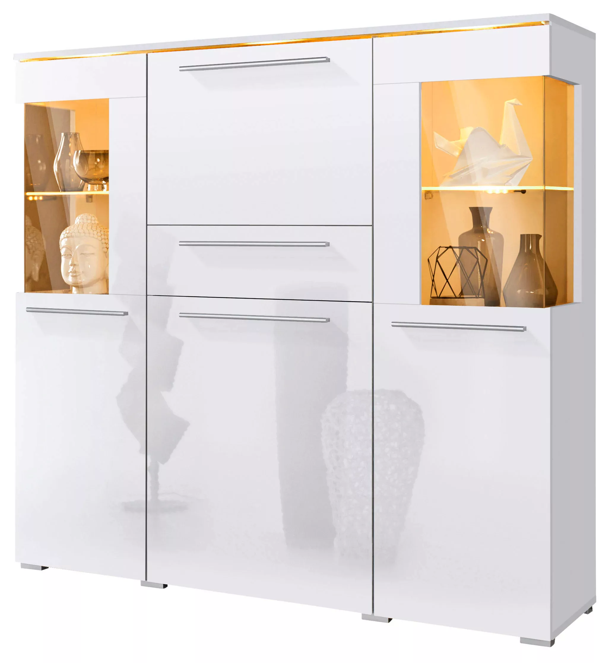 INOSIGN Highboard "India,Breite 130cm, stilvolle Hochkommode 3Türen, Klappe günstig online kaufen