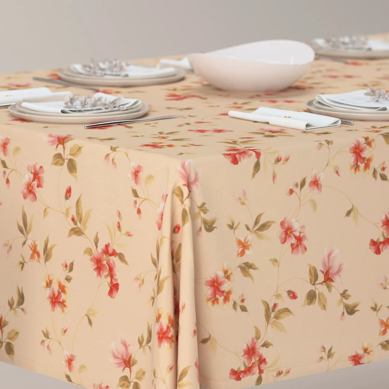 Rechteckige Tischdecke, creme-rosa, Londres (143-88) günstig online kaufen