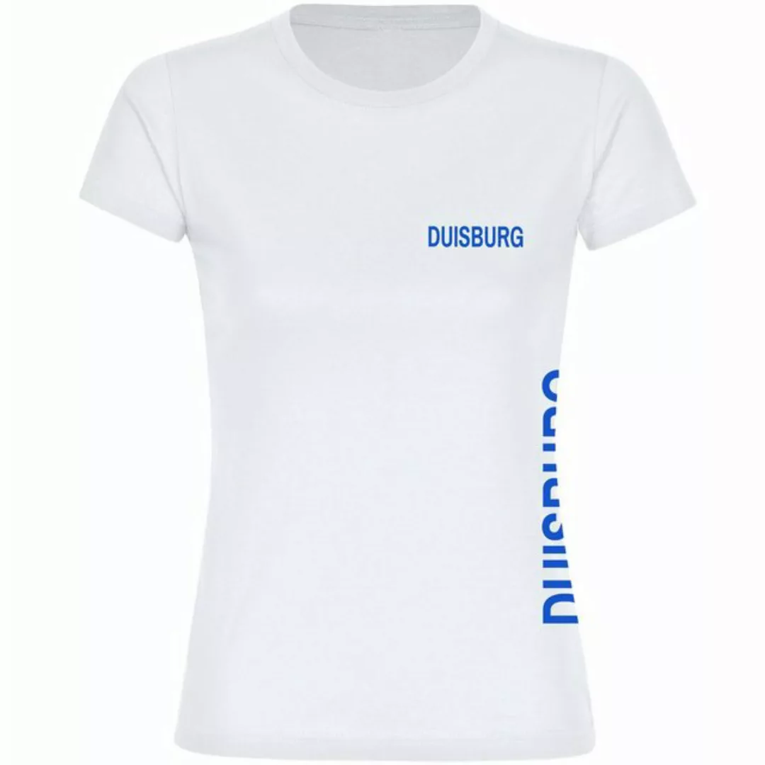 multifanshop T-Shirt Damen Duisburg - Brust & Seite - Frauen günstig online kaufen