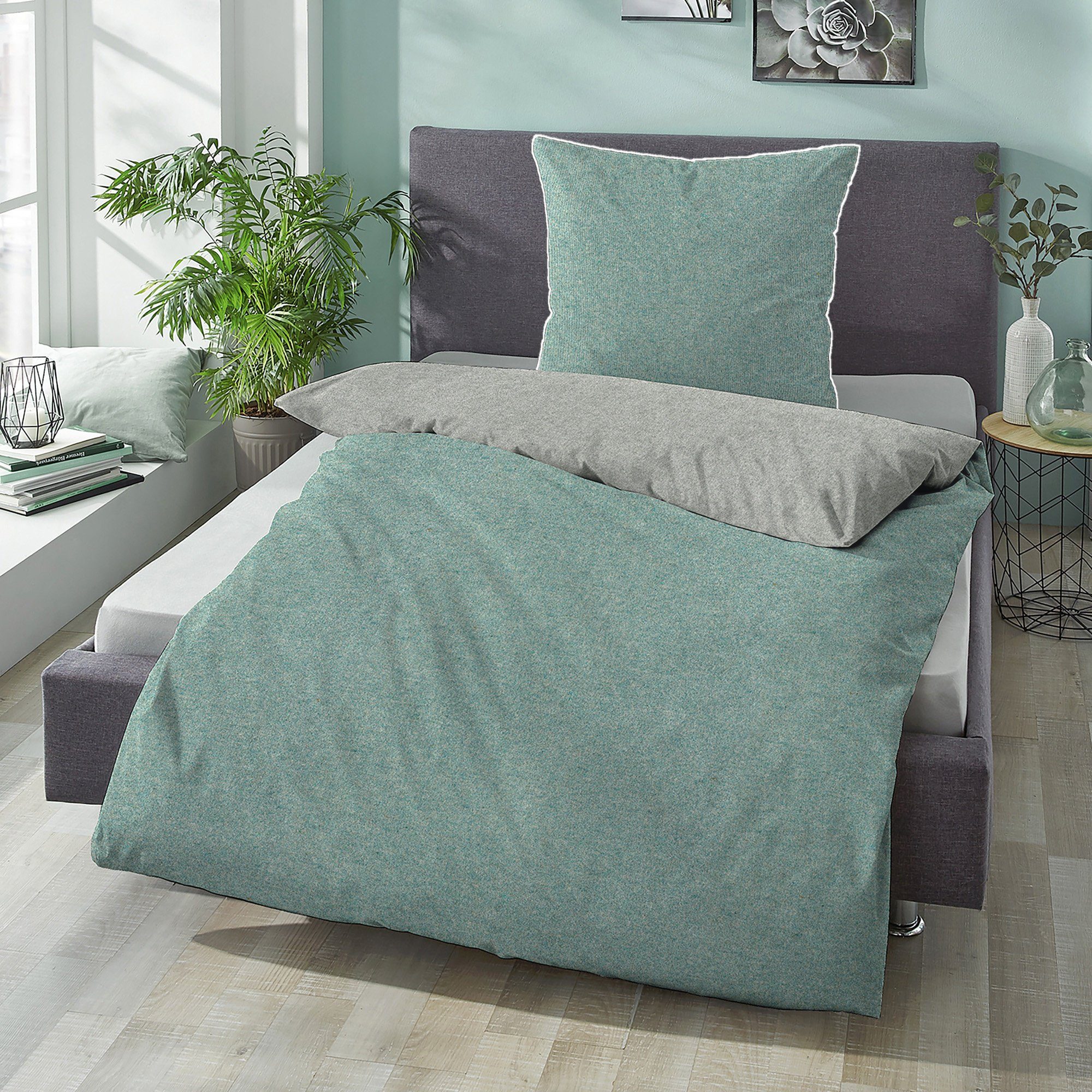Biberna Wendebettwäsche Hermal, Flanell, 2 teilig, günstig online kaufen
