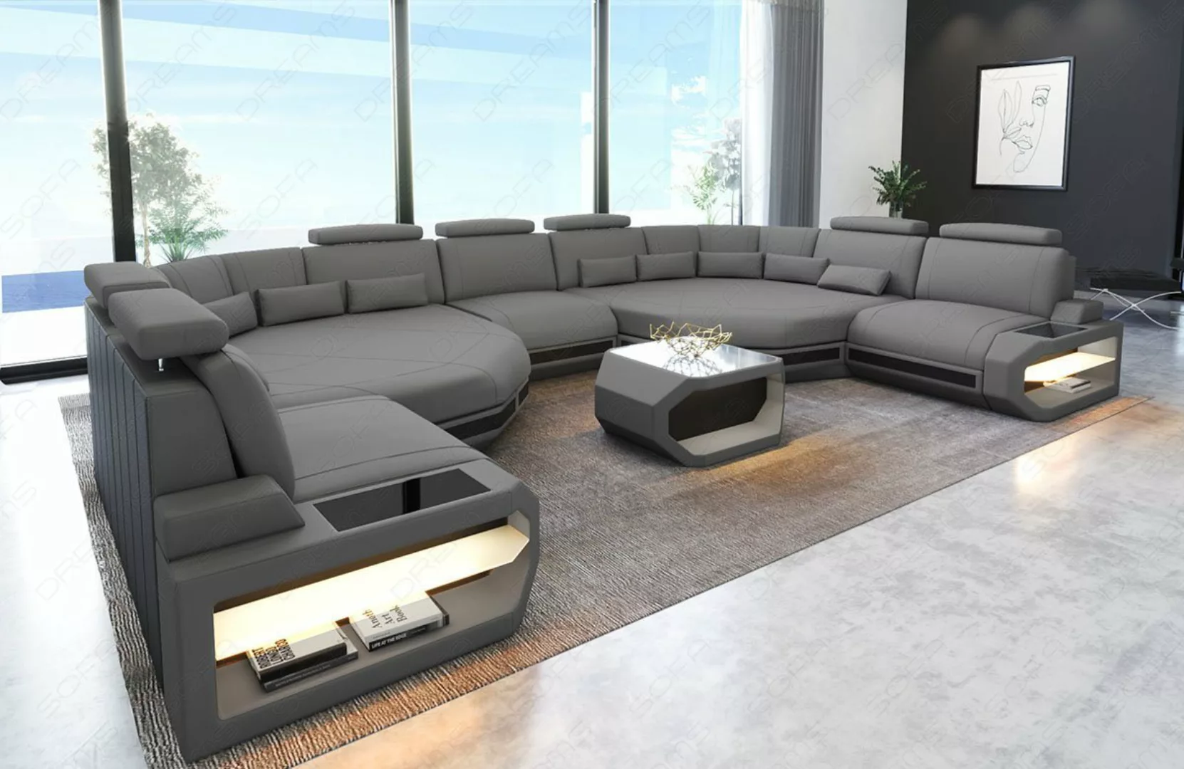 Sofa Dreams Wohnlandschaft Stoff Polster Sofa Couch Asti, Mikrofaser, XXL U günstig online kaufen