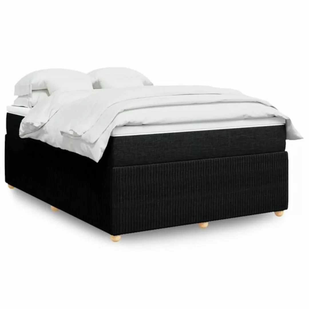 vidaXL Boxspringbett, Boxspringbett mit Matratze Schwarz 140x200 cm Stoff günstig online kaufen