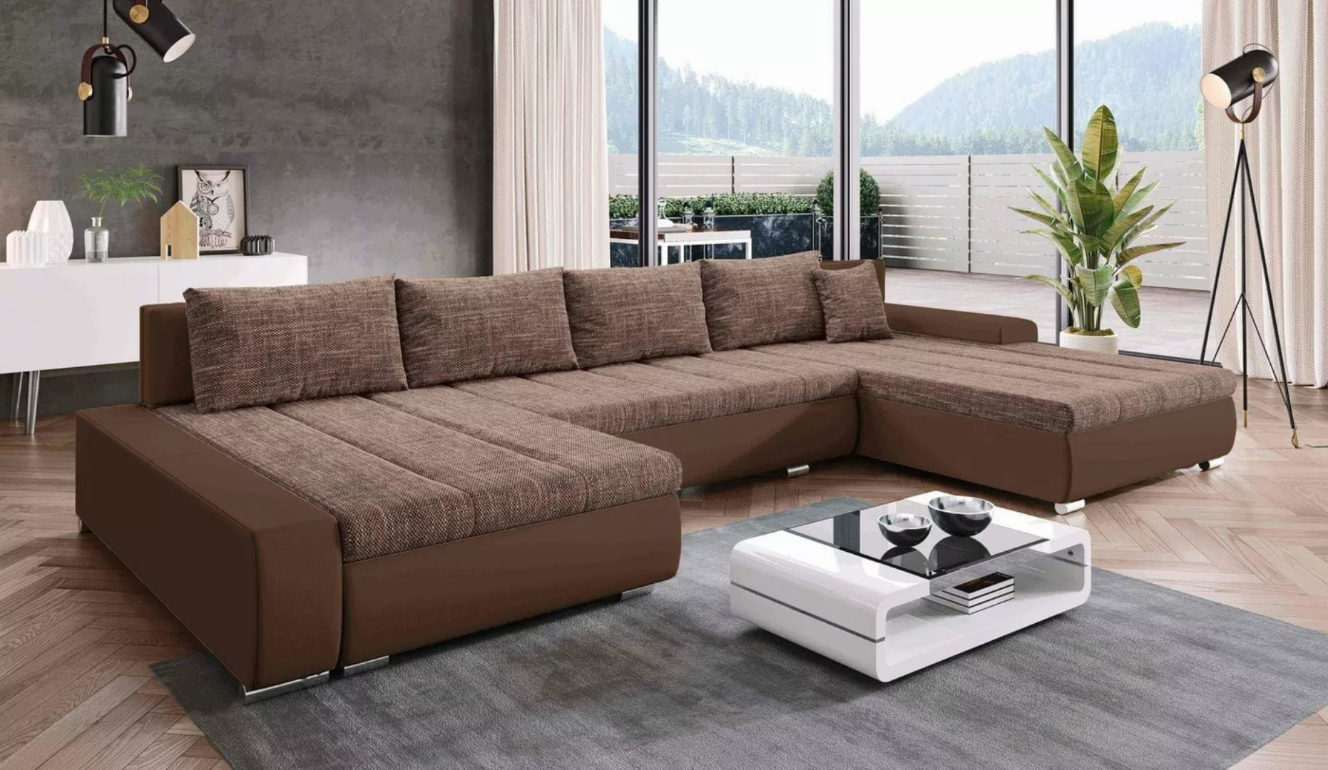 Furnix Ecksofa Elisabetta XXL-Sofa mit Schlaffunktion Couch Schlafsofa in 8 günstig online kaufen