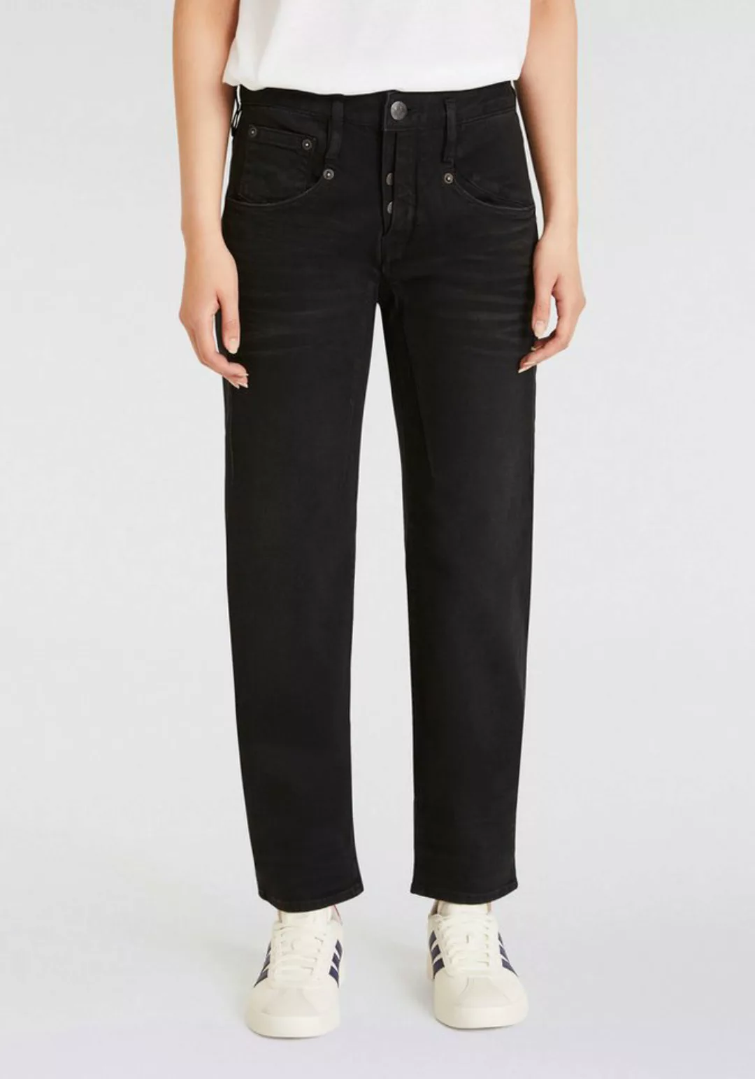 Herrlicher Boyfriend-Jeans Shyra Tap Long Recycled Denim Black Stretch günstig online kaufen