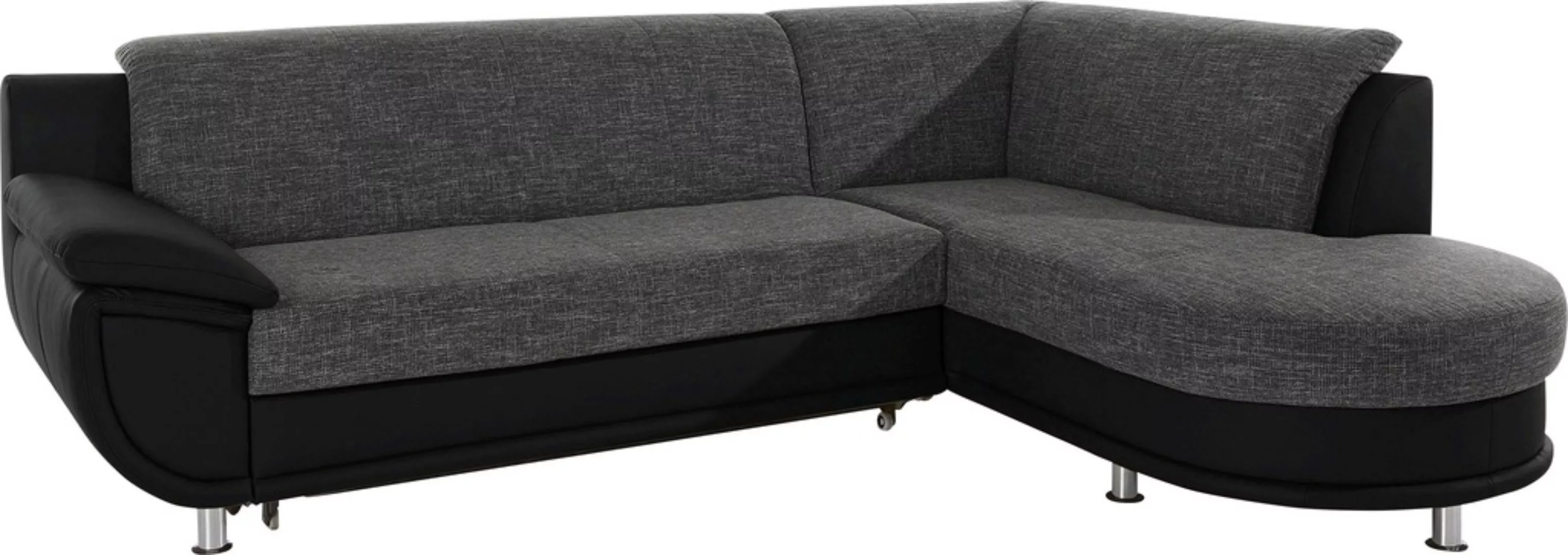 TRENDMANUFAKTUR Ecksofa "Rondo 3, zeitlos und bequem, Materialmix, breite A günstig online kaufen