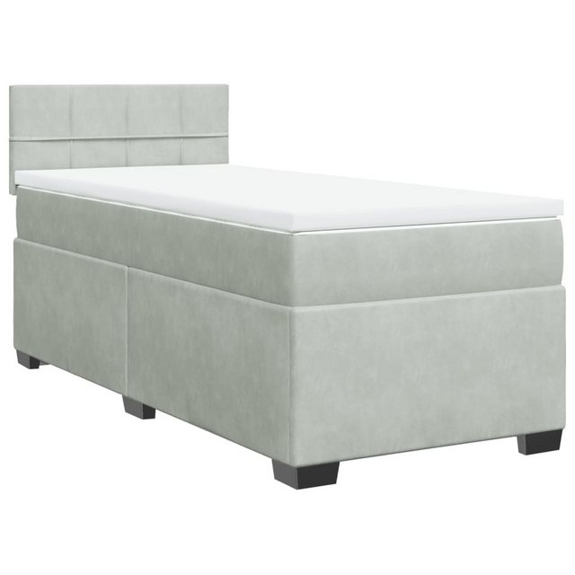 vidaXL Boxspringbett Boxspringbett mit Matratze Hellgrau 90x200 cm Samt Bet günstig online kaufen