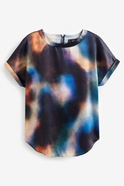 Next Kurzarmbluse Kurzarm-T-Shirt aus Satin mit abgerundetem Saum (1-tlg) günstig online kaufen