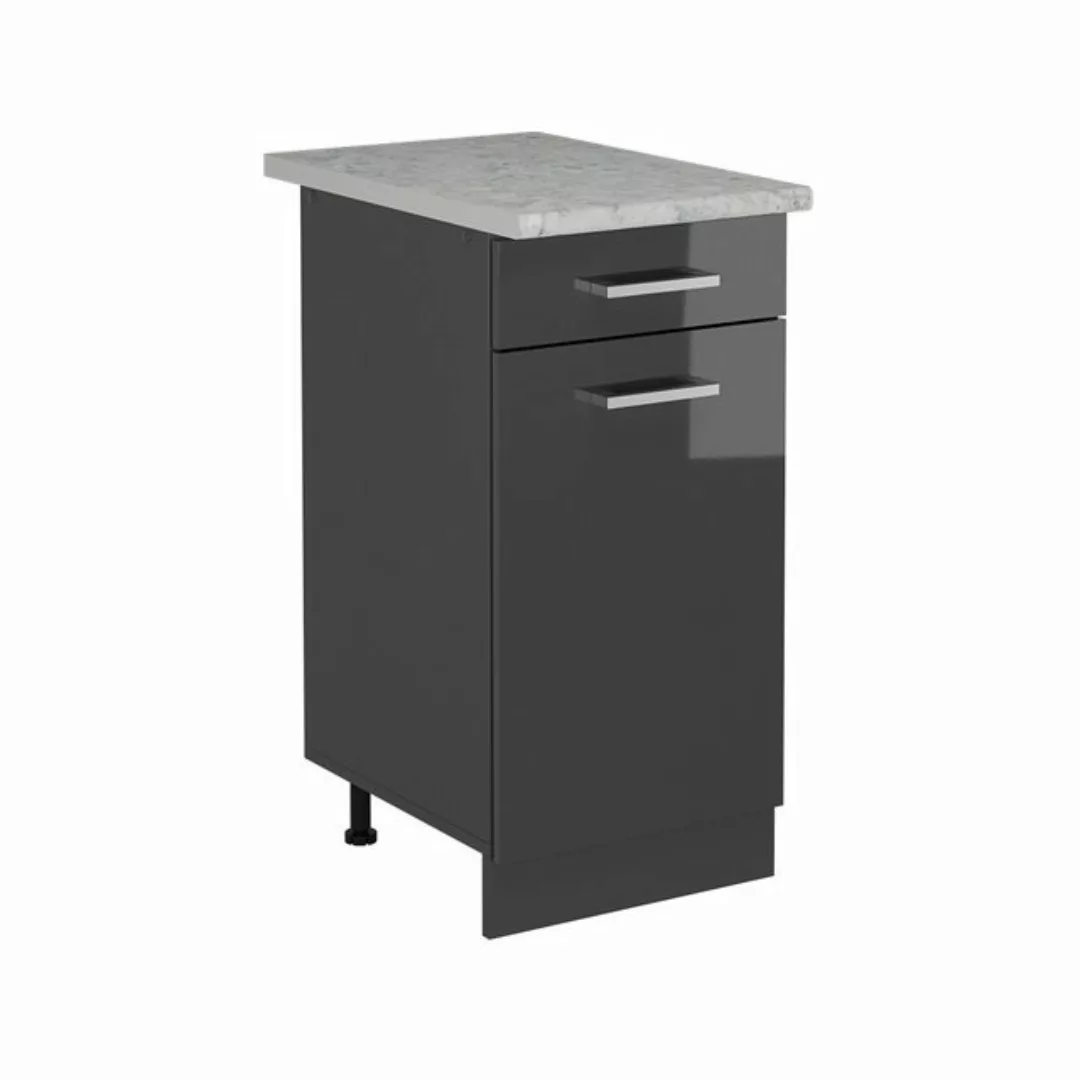 Vicco Unterschrank R-Line, Anthrazit Hochglanz/Anthrazit, 40 cm AP Marmor günstig online kaufen