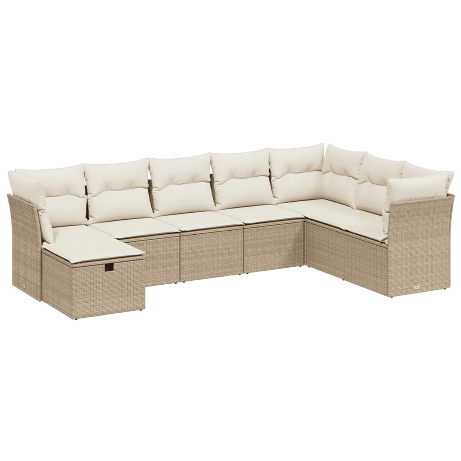 vidaXL 8-Tlg Garten-Sofagarnitur mit Kissen Beige Poly Rattan 3263274 günstig online kaufen
