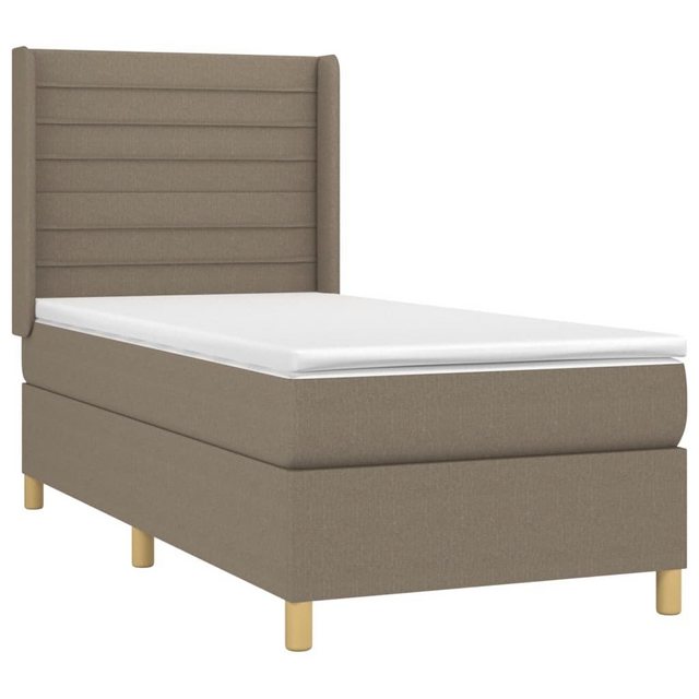 vidaXL Boxspringbett Boxspringbett mit Matratze LED Taupe 100x200 cm Stoff günstig online kaufen