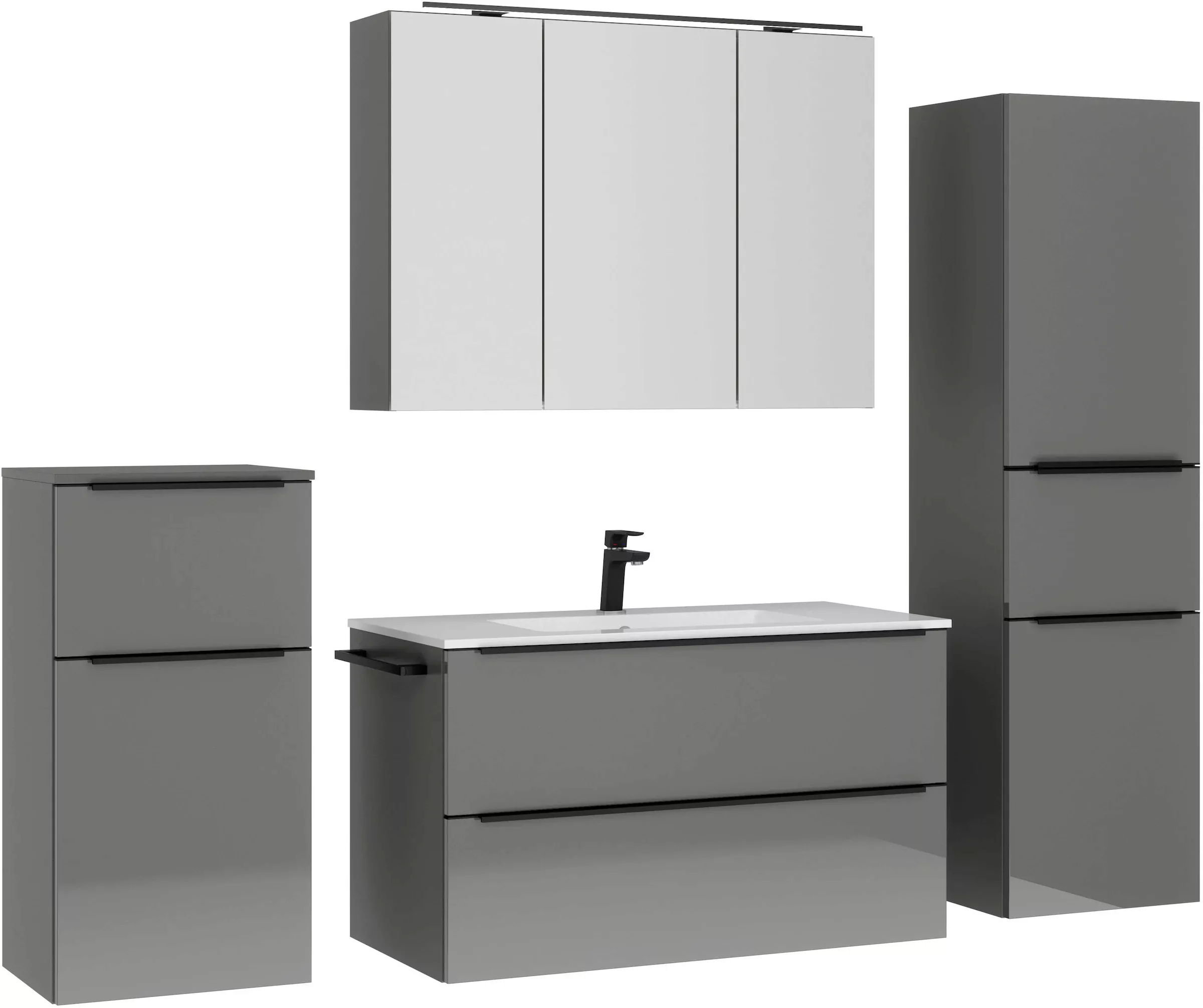 nobilia® Badmöbel-Set »Levere«, (4 St., vormontiert, mit Soft-Close), inkl. günstig online kaufen