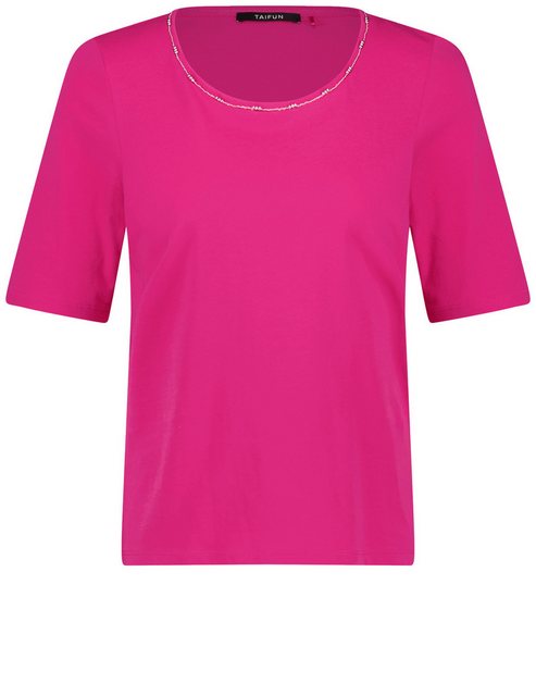 Taifun Kurzarmshirt Basic T-Shirt mit Schmuckblende günstig online kaufen