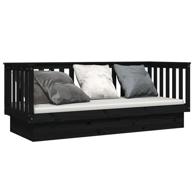 furnicato Bett Tagesbett Schwarz 75x190 cm Massivholz Kiefer (1-tlg) günstig online kaufen