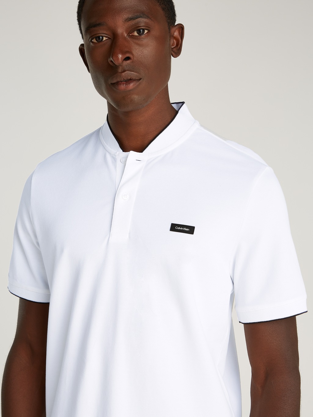 Calvin Klein Poloshirt "STRETCH PIQUE STAND COLLAR POLO", mit kontrastfarbe günstig online kaufen