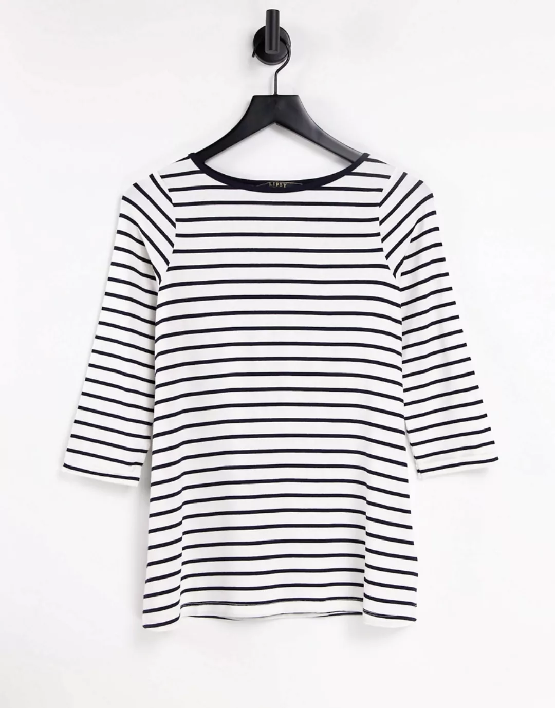 Lispy – T-Shirt mit 3/4 Ärmel und Streifen-Mehrfarbig günstig online kaufen