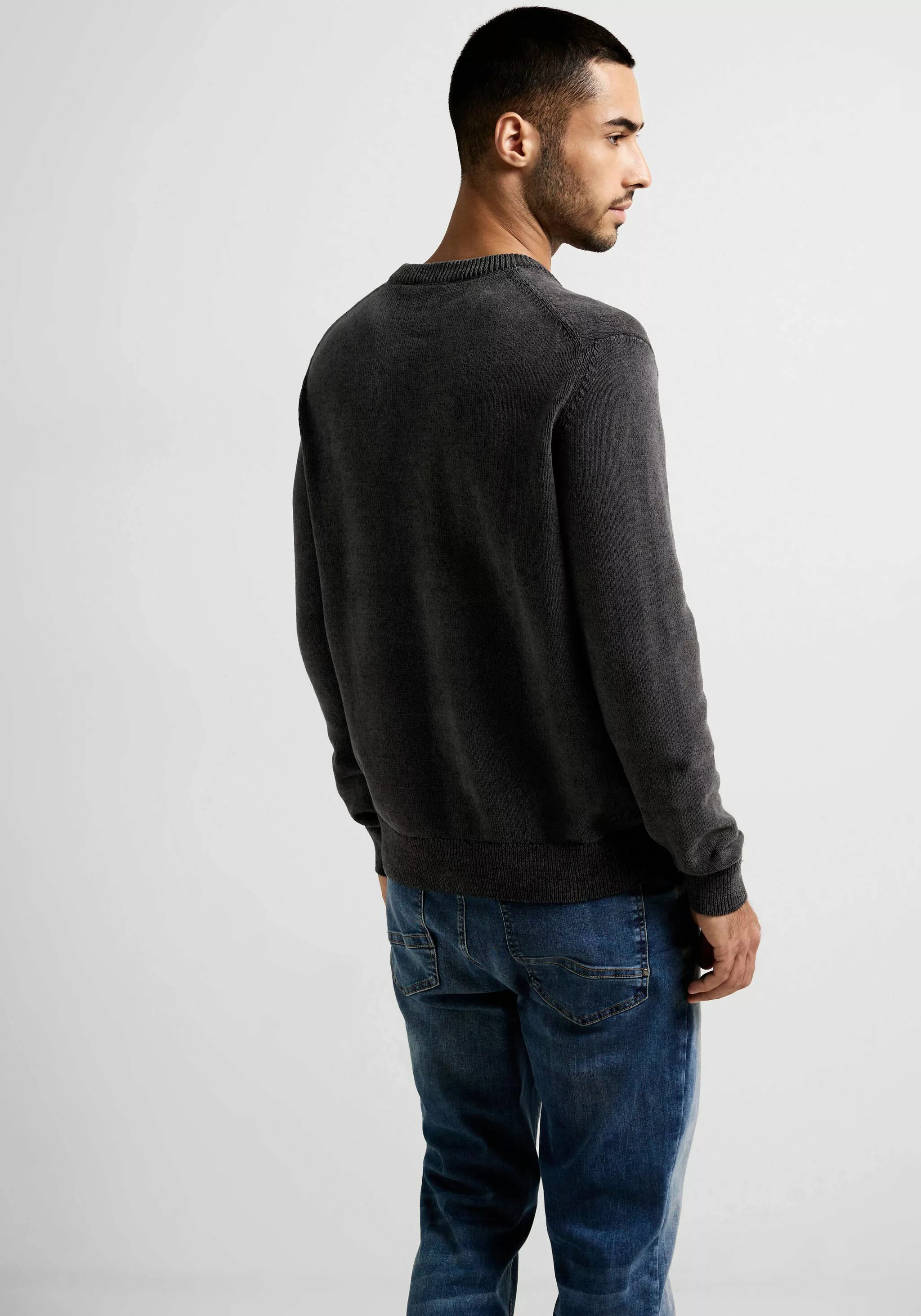 STREET ONE MEN Strickpullover in Melange-Optik günstig online kaufen