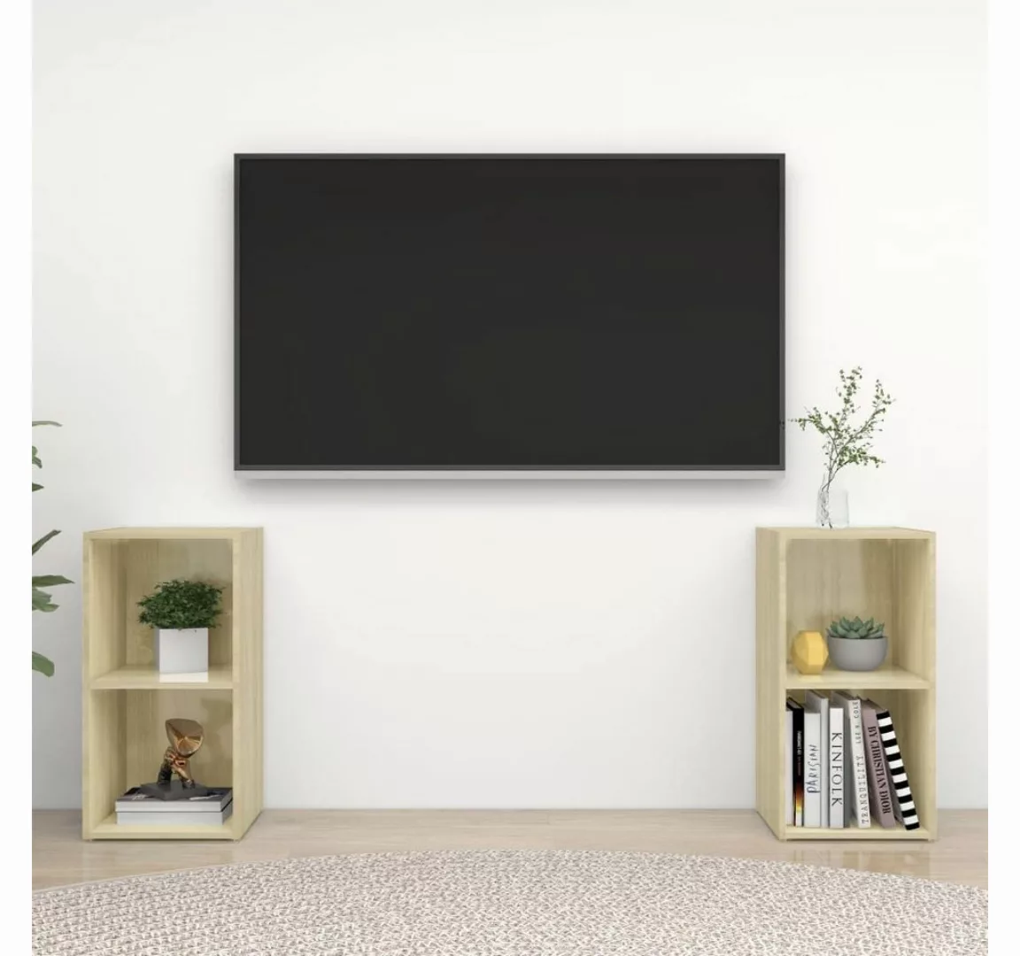 vidaXL TV-Schrank TV-Schränke 2 Stk. Sonoma-Eiche 72x35x36,5 cm Holzwerksto günstig online kaufen
