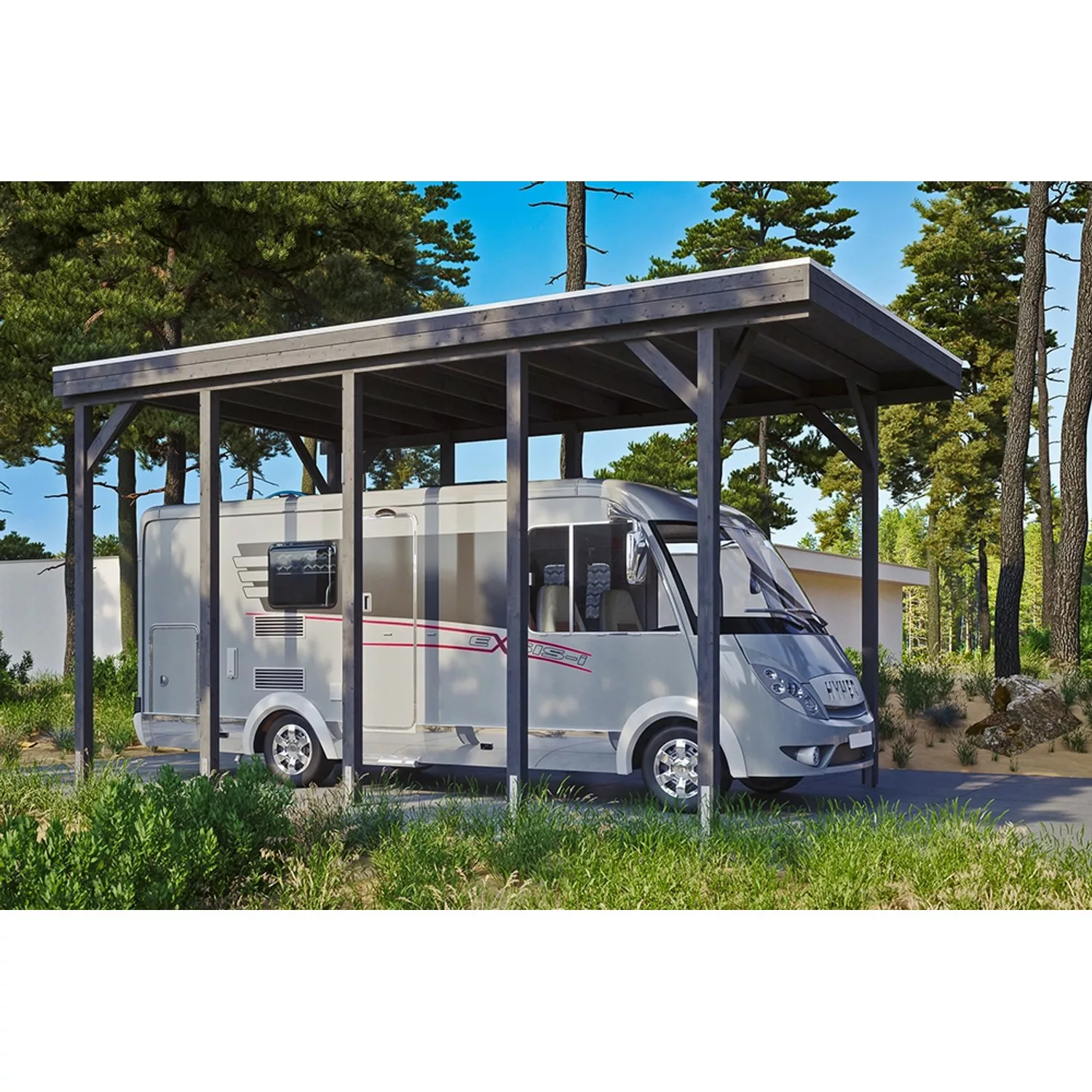 Carport Friesland Caravan Schiefergrau 397 x 708 cm günstig online kaufen