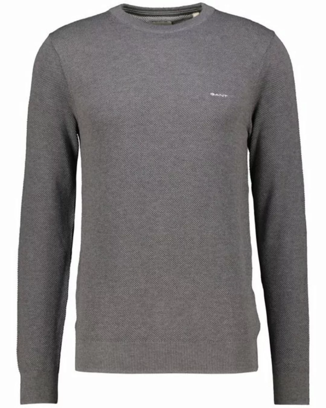 Gant Rundhalspullover "COTTON PIQUE C-NECK", mit Logostickerei auf der Brus günstig online kaufen