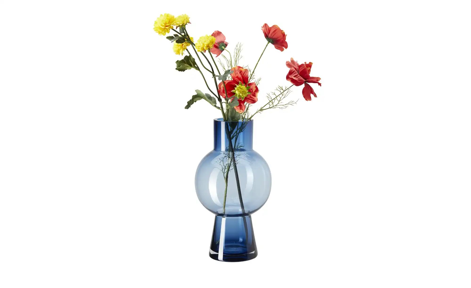 HOME STORY Vase ¦ blau ¦ Glas  ¦ Maße (cm): H: 31  Ø: 17.5 Accessoires > Va günstig online kaufen