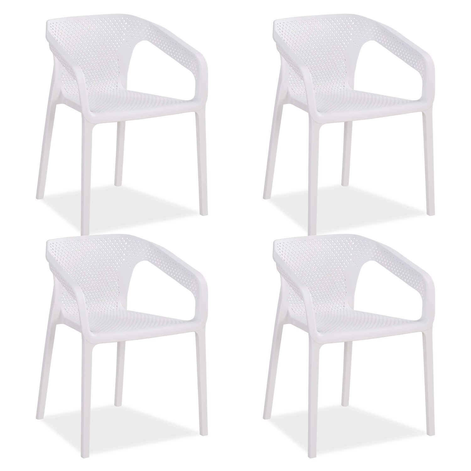 Homestyle4u Gartenstuhl 4er Set in Weiß 2695 günstig online kaufen