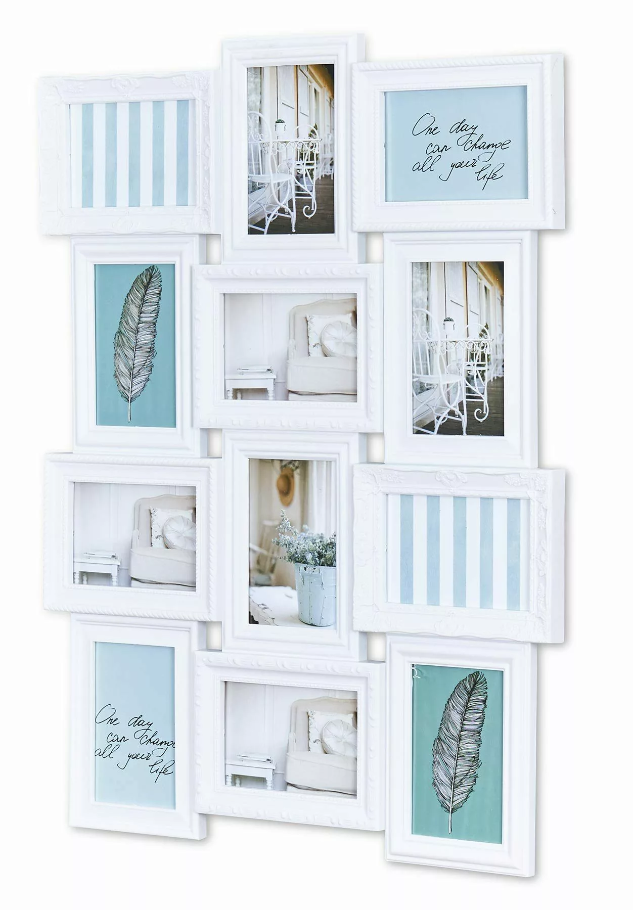 Levandeo® Bilderrahmen Collage, Bilderrahmen weiß 12 günstig online kaufen