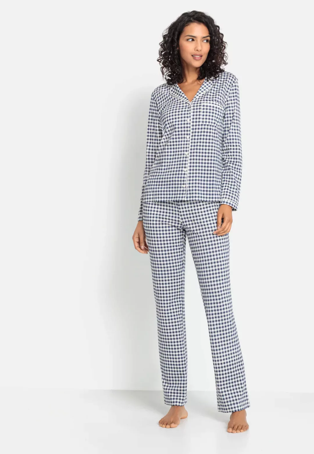 s.Oliver Pyjama, (2 tlg.), mit Vicky-Karo Muster günstig online kaufen