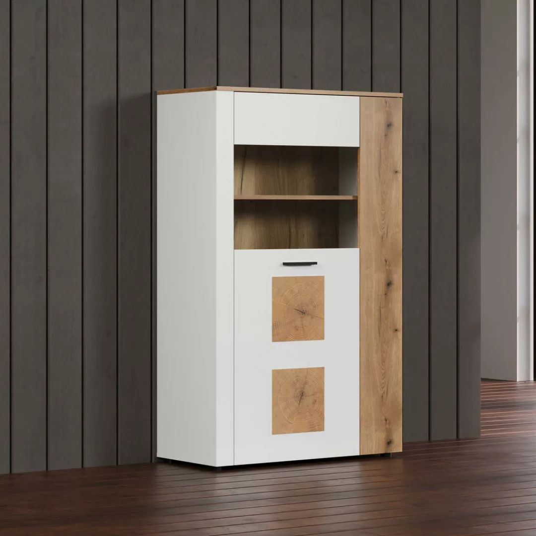 trendteam Vitrine (Vitrine) Kommode Schrank Anrichte 90 x 146 x 42 cm günstig online kaufen