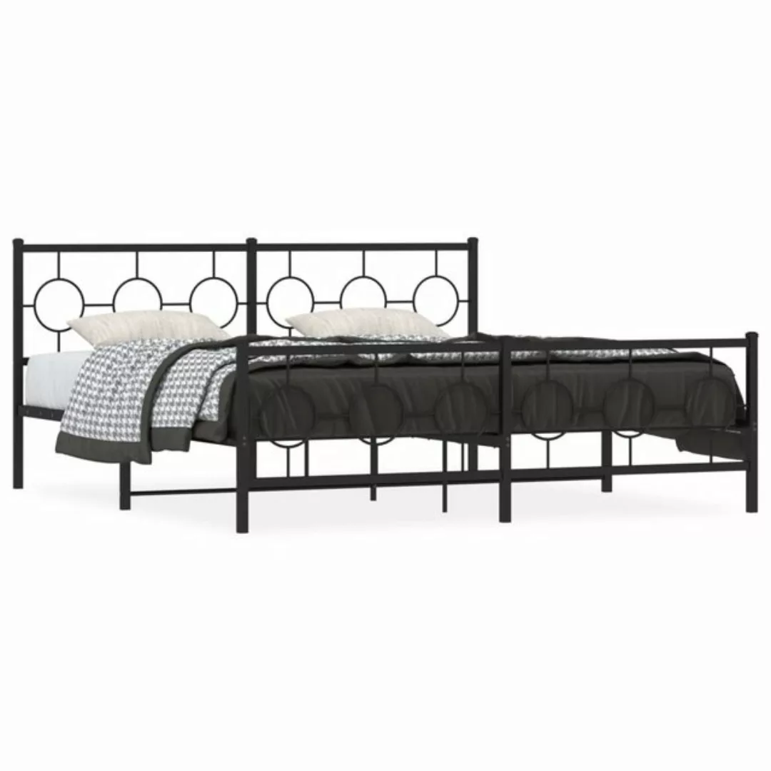 furnicato Bettgestell mit Kopf- und Fußteil Metall Schwarz 183x213 cm (1-tl günstig online kaufen