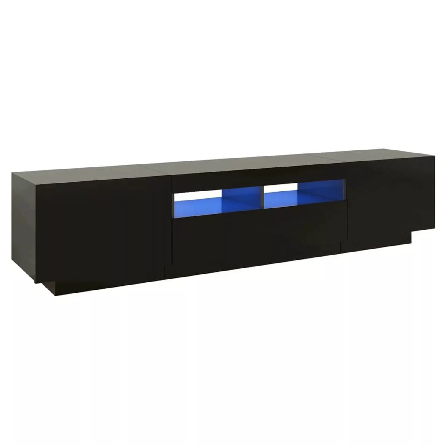 vidaXL TV-Schrank TV-Schrank mit LED-Leuchten Schwarz 180x35x40 cm Lowboard günstig online kaufen