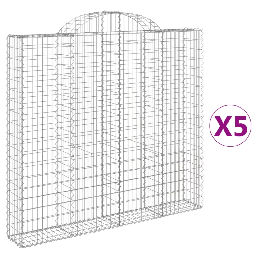 Vidaxl Gabionen Mit Hochbogen 5 Stk. 200x30x180/200cm Verzinktes Eisen günstig online kaufen