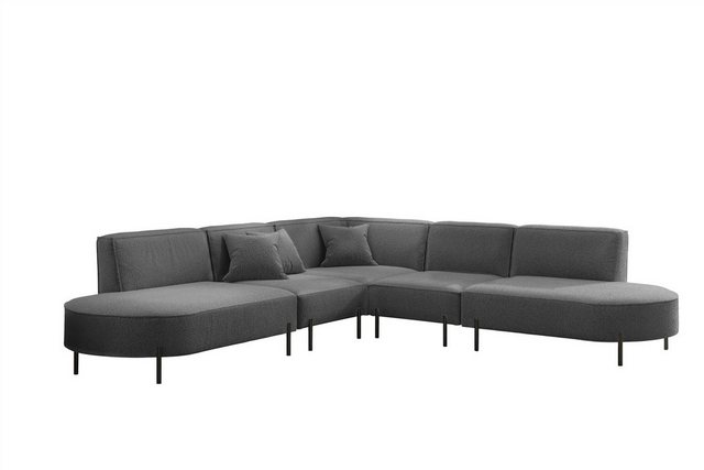 Fun Möbel Ecksofa Sofa VALENCIA Seite universal in Stoff, Rundumbezug günstig online kaufen