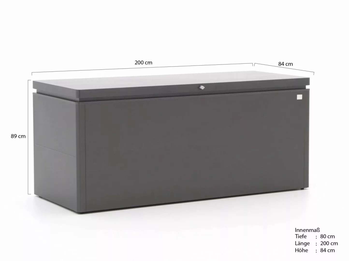 Biohort Loungebox 200 Aufbewahrungsbox 200x84x88,5cm Dunkelgrau-Metallic günstig online kaufen