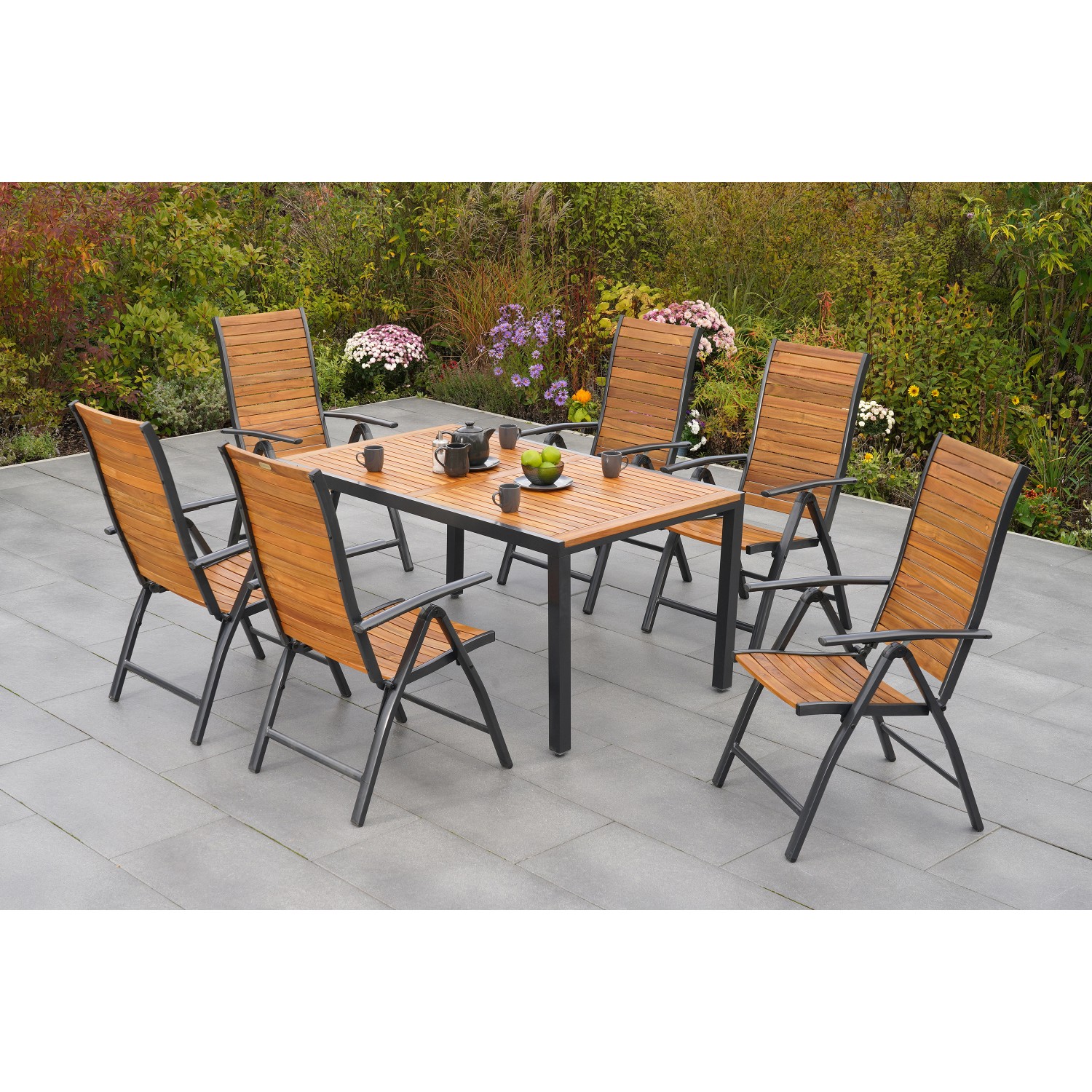 Merxx Santorin Set 7-tlg. Gartentisch 150 x 90 cm günstig online kaufen